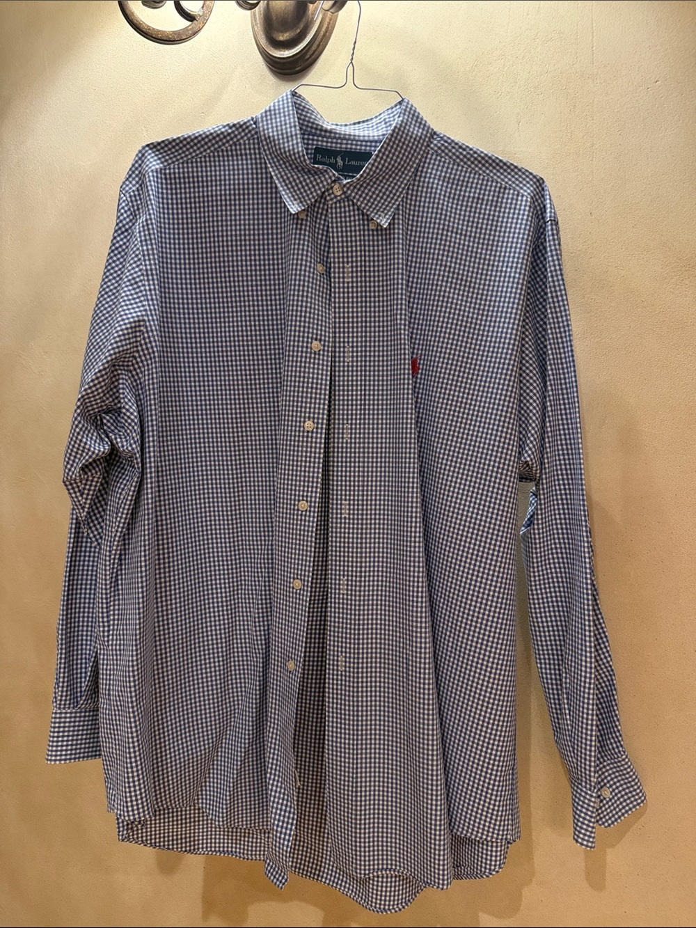 Polo by Ralph Lauren Blue and White Gingham Button-Down Shirt - Men's